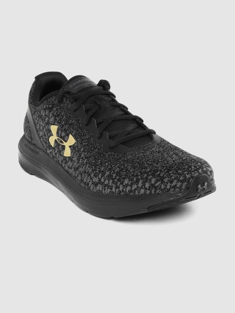 

UNDER ARMOUR Men Black & Charcoal Grey Charged Impulse Knit Woven Design Running Shoes