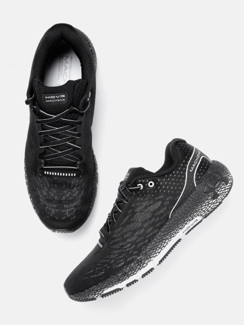 

UNDER ARMOUR Men Black & Grey Woven Design HOVR Machina Bluetooth Running Shoes