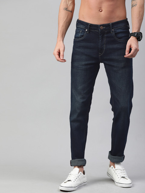 

HERE&NOW Men Blue Regular Fit Mid-Rise Clean Look Stretchable Jeans