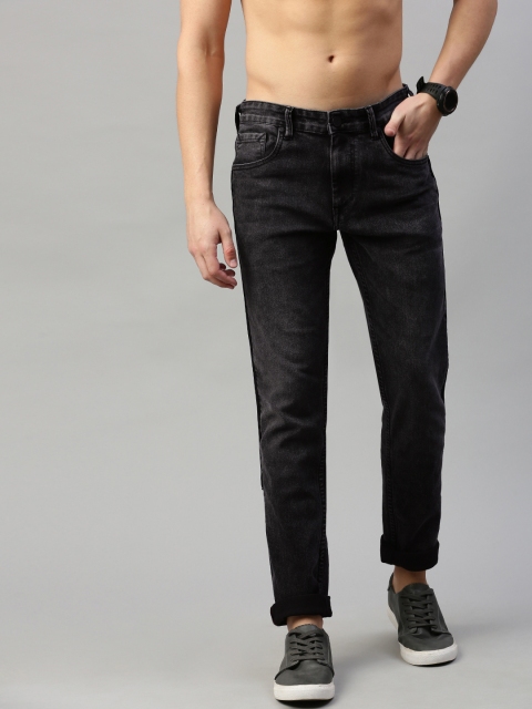 

HERE&NOW Men Charcoal Grey Slim Fit Mid-Rise Clean Look Stretchable Jeans