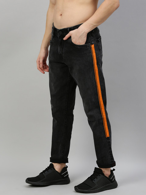 

HERE&NOW Men Black Slim Fit Mid-Rise Clean Look Stretchable Jeans