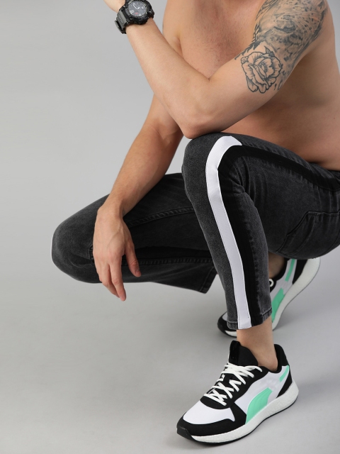 

HERE&NOW Men Charcoal Grey Ankle Slim Fit Mid-Rise Clean Look Stretchable Jeans