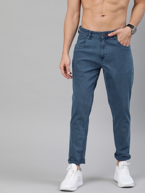 

HERE&NOW Men Blue Slim Tapered Fit Mid-Rise Clean Look Stretchable Ankle Length Jeans