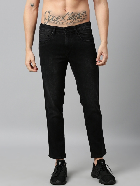 

HERE&NOW Men Black Slim Fit Mid-Rise Clean Look Stretchable Jeans