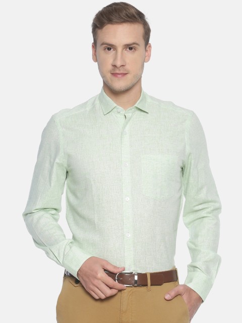 

CAVALLO by Linen Club Men Green Regular Fit Solid Formal Shirt