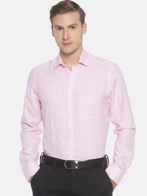 

CAVALLO by Linen Club Men Pink Regular Fit Solid Formal Shirt