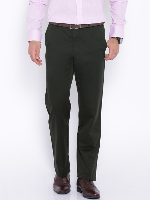 

Van Heusen Olive Green Custom Fit Trousers