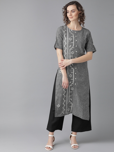 

Indo Era Women Black & White Checked Kurta with Palazzos