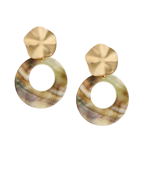 

Sia Art Jewellery Silver-Toned & Gold-Plated Circular Drop Earrings