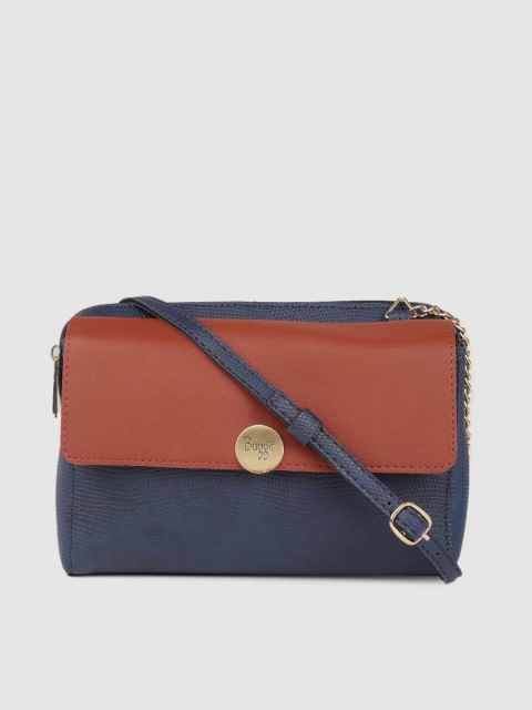 

Baggit Navy Blue & Maroon Colourblocked Sling Bag