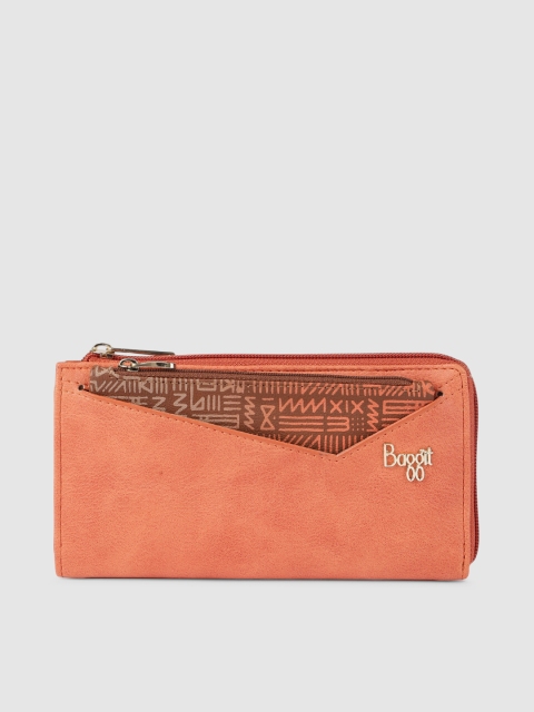 

Baggit Women Orange Solid Zip Around Wallet