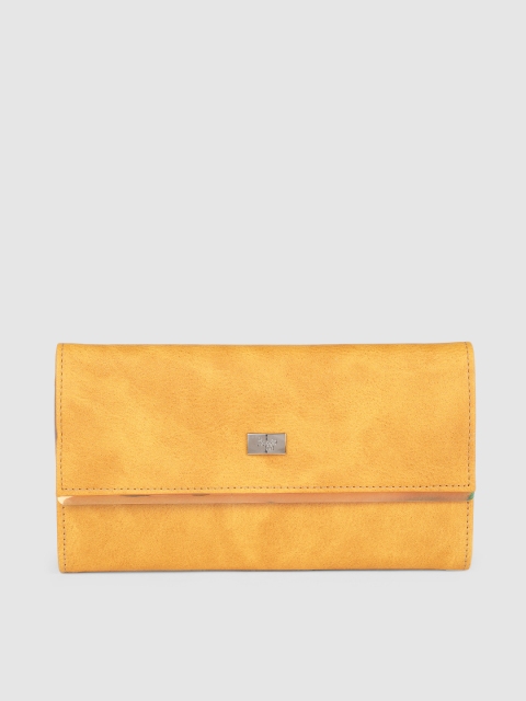 

Baggit Women Yellow Solid Three Fold Wallet