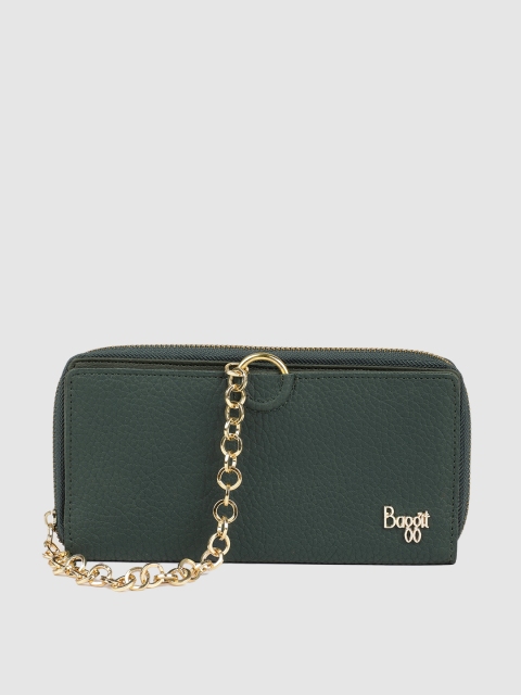 

Baggit Women Green Textured Two Fold Wallet