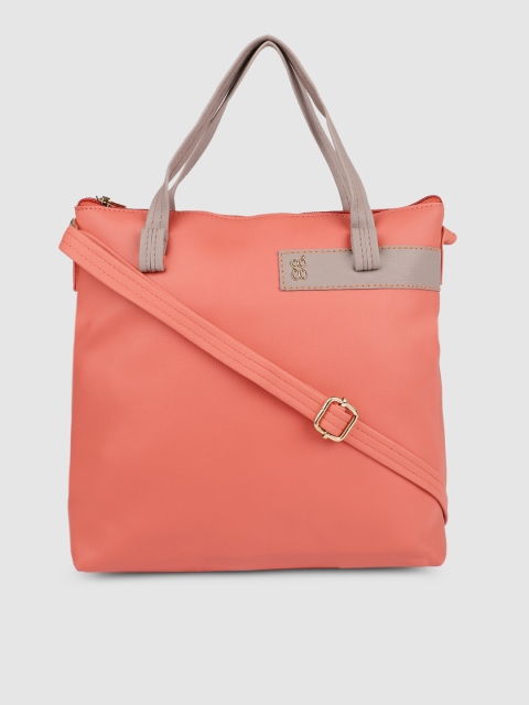

Baggit Peach-Coloured Solid Handheld Bag
