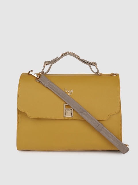 

Baggit Mustard Yellow Solid Satchel
