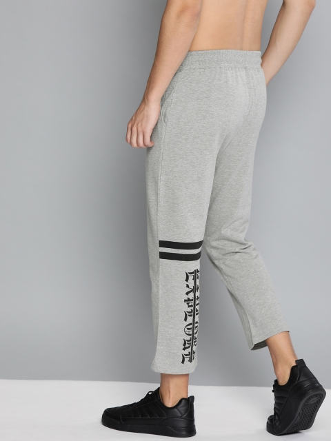 

HERE&NOW Men Grey Solid Slim Fit Joggers With printed Detail