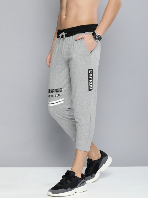 

HERE&NOW Men Grey Melange Solid Straight Fit Three-Fourth Track Pants