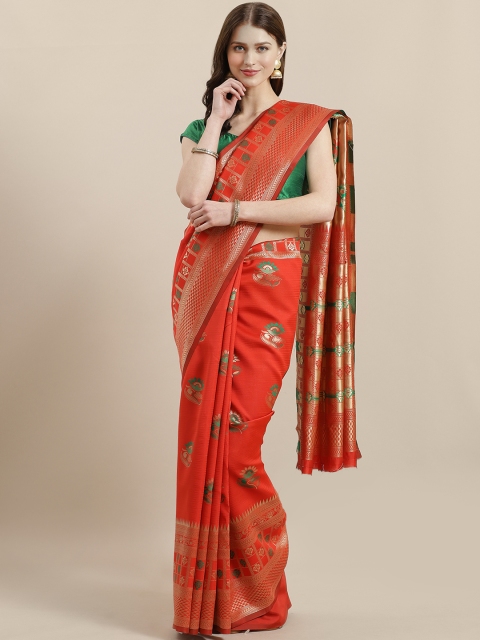 

Mitera Red & Golden Woven Design Saree