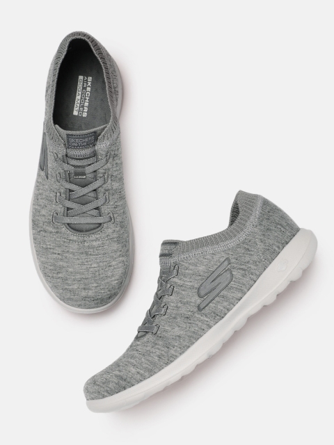 

Skechers Women Grey Textile GO WALK LITE Floret Walking Shoes