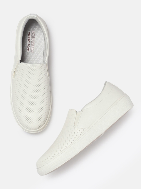 

Skechers Women White GOLDIE-PLANE JANE Slip-On Sneakers
