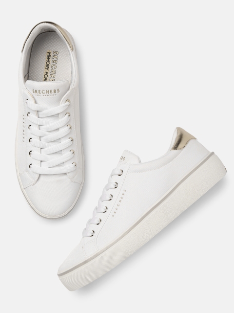 

Skechers Women White GOLDIE 2.0 GENUINE SLIP Sneakers