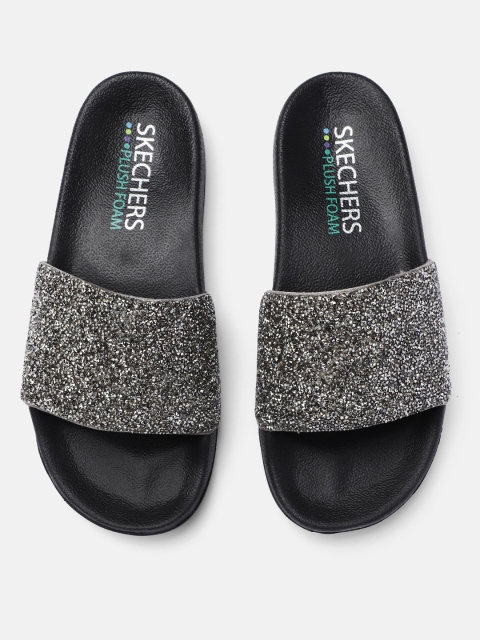 

Skechers Women Grey Embellished POP UPS - GLAMATHON Sliders