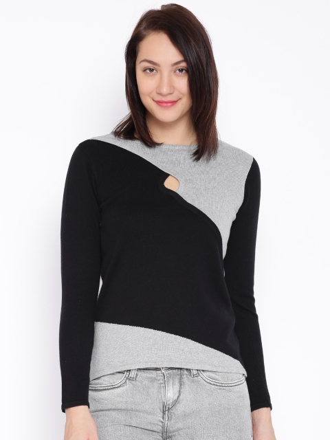 

Akiva Black & Grey Melange Sweater