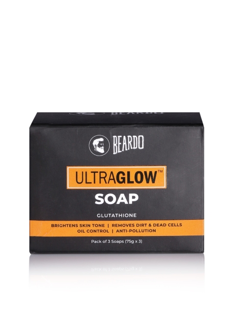 

BEARDO Men Set of 3 Ultra Glow Soaps, Black