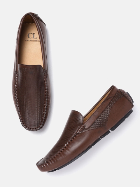 

Carlton London Men Coffee Brown Textured Driving Shoes