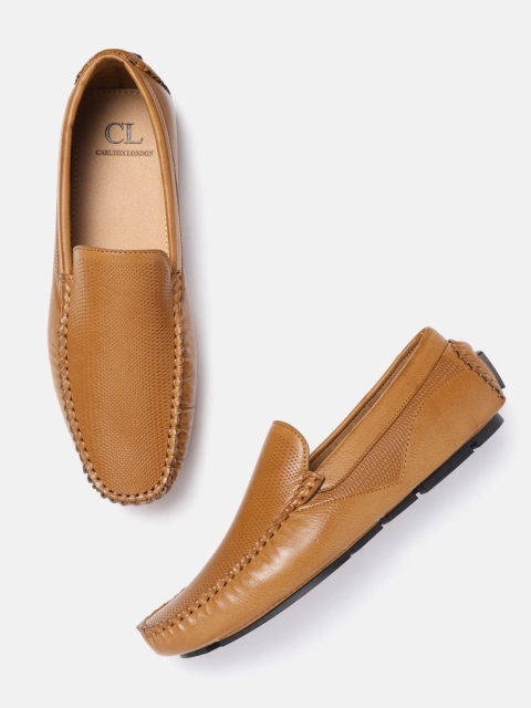 

Carlton London Men Mustard Brown Textured Driving Shoes