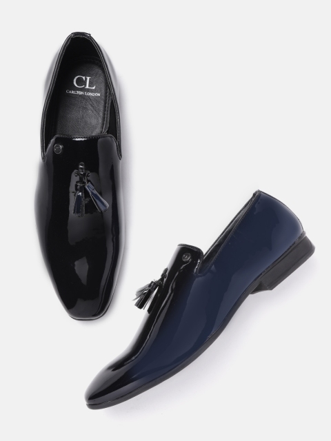 

Carlton London Men Navy Blue Tasselled Partywear Slip-Ons