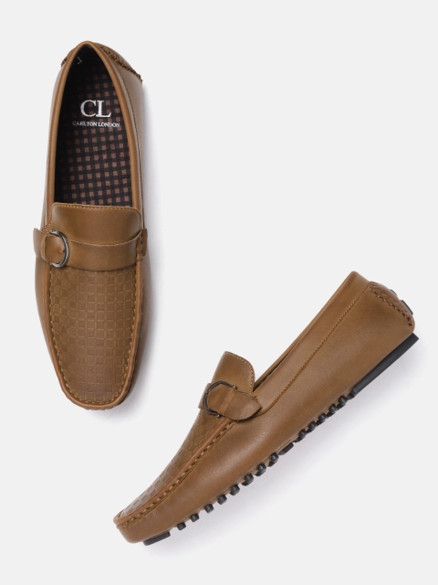 

Carlton London Men Brown Checked Driving Shoes
