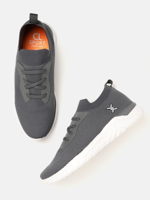 

Carlton London sports Men Grey Solid Slip-On Sneakers