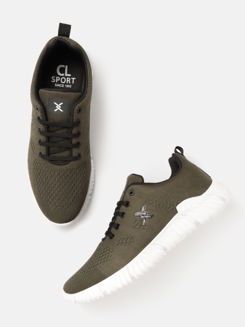

Carlton London sports Men Olive Green Woven Design Sneakers