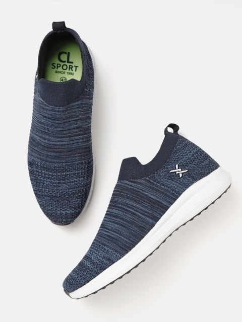

Carlton London sports Men Navy Blue Woven Design Slip-Ons