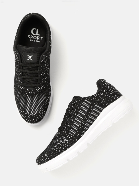 

Carlton London sports Men Black & White Woven Design Sneakers