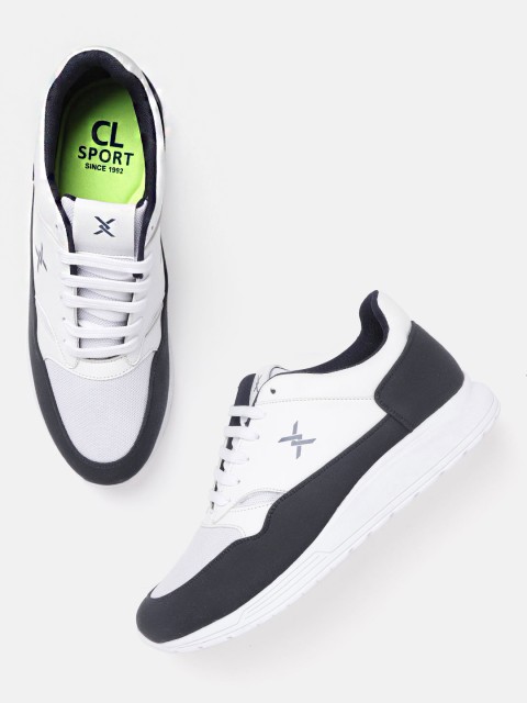 

Carlton London sports Men White & Navy Blue Colourblocked Sneakers