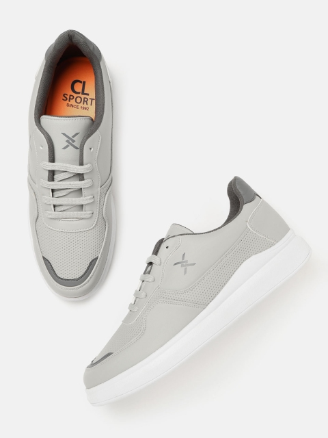 

Carlton London sports Men Grey Perforated Sneakers
