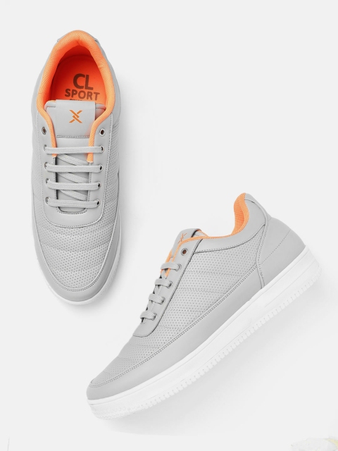 

Carlton London sports Men Grey Perforated Sneakers