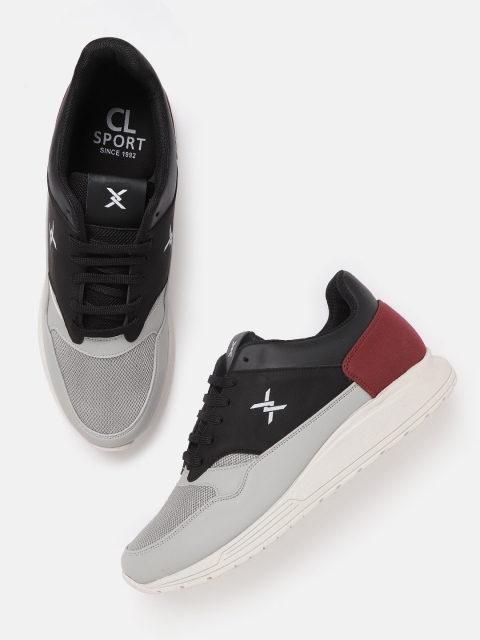 

Carlton London sports Men Grey & Black Colourblocked Sneakers