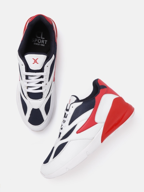 

Carlton London sports Men White & Blue Colourblocked Sneakers
