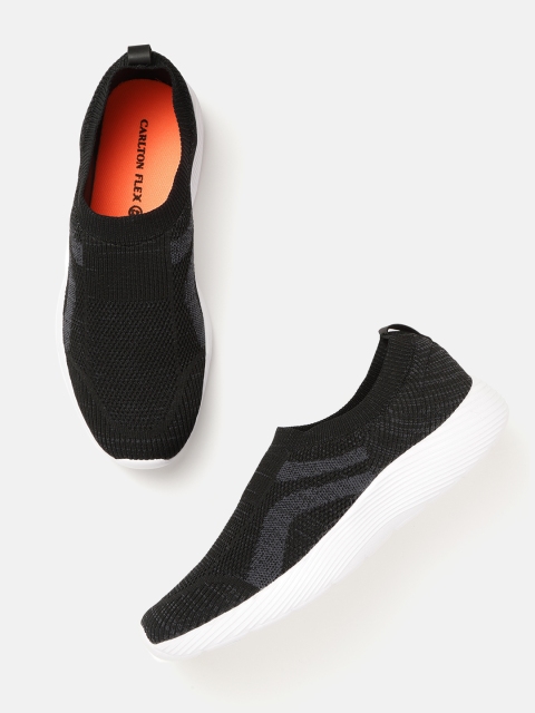 

Carlton London sports Men Black Woven Design Slip-Ons