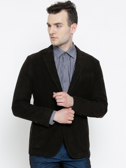 

Blackberrys Olive Brown Single-Breasted Casual Blazer