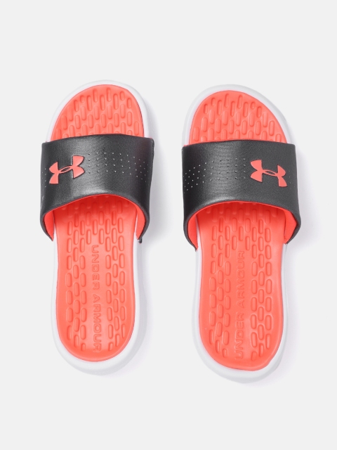 

UNDER ARMOUR Women Gunmetal Toned Solid Playmaker Fixed Sliders, Metallic