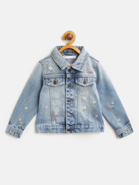 

Marks & Spencer Girls Blue Embroidered Washed Denim Jacket