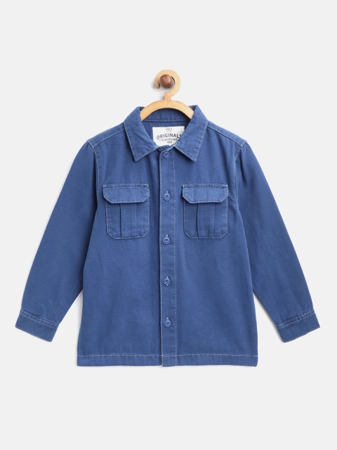 

Marks & Spencer Boys Blue Solid Shacket