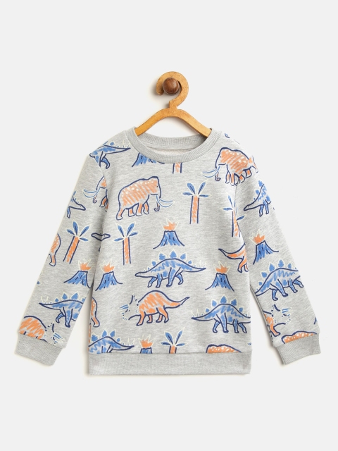 

Marks & Spencer Boys Grey Melange & Blue Printed Sweatshirt
