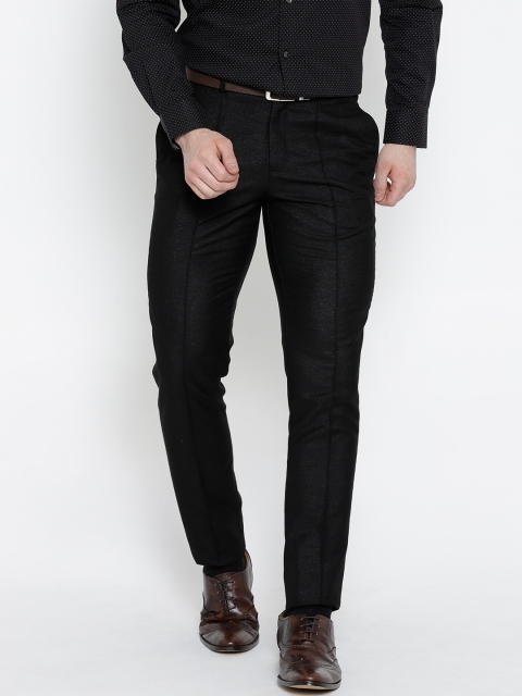 

Blackberrys Black Shimmery Sharp Fit Formal Trousers