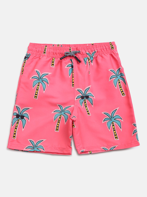 

Marks & Spencer Boys Pink & Green Tropical Print Sports Shorts with UPF 50+ Technology
