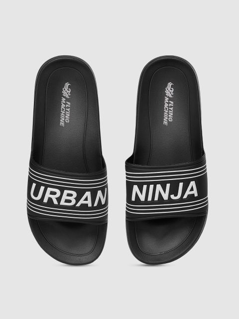 

Flying Machine Men Black Printed Sliders